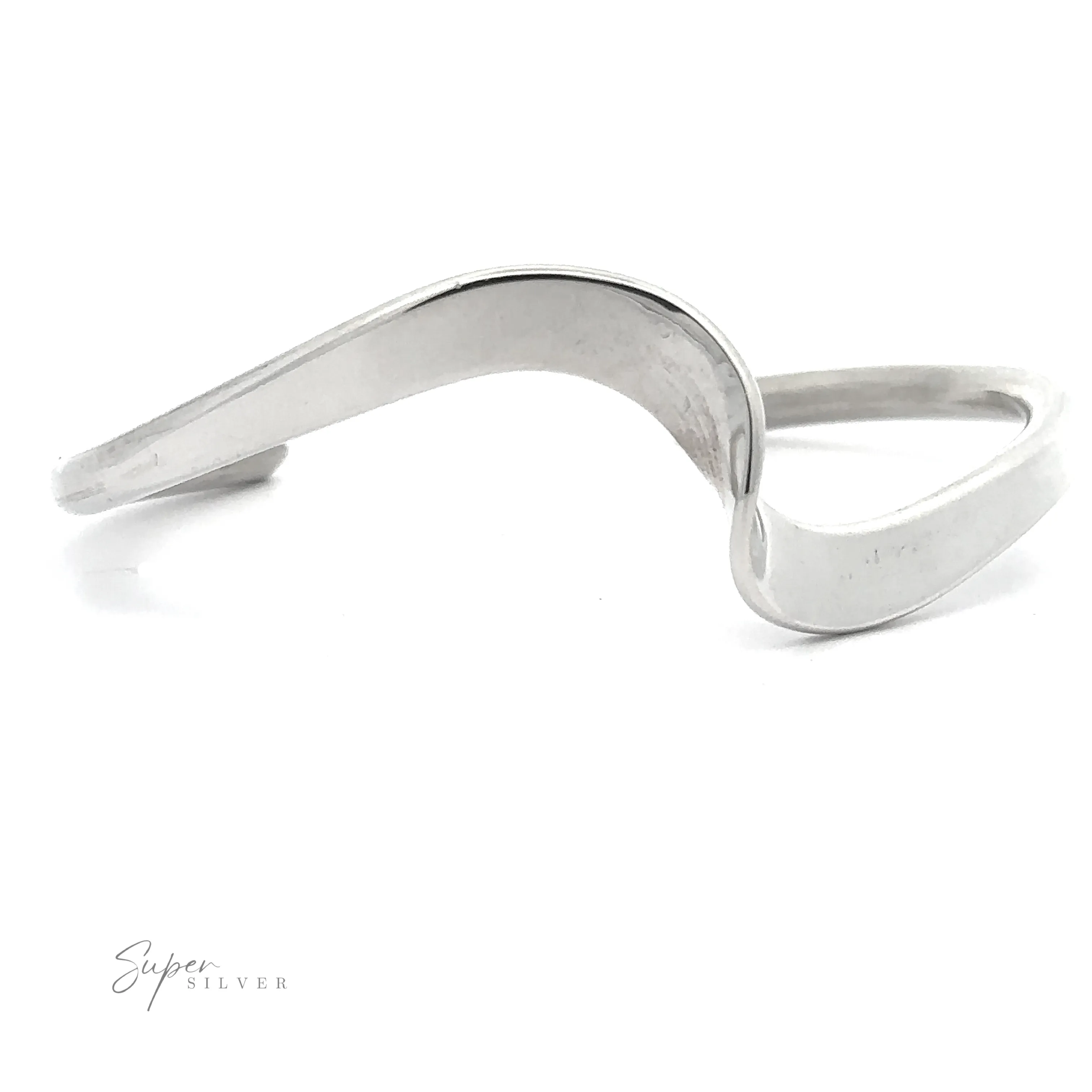 Native American Handmade Thick Silver Wave Cuff